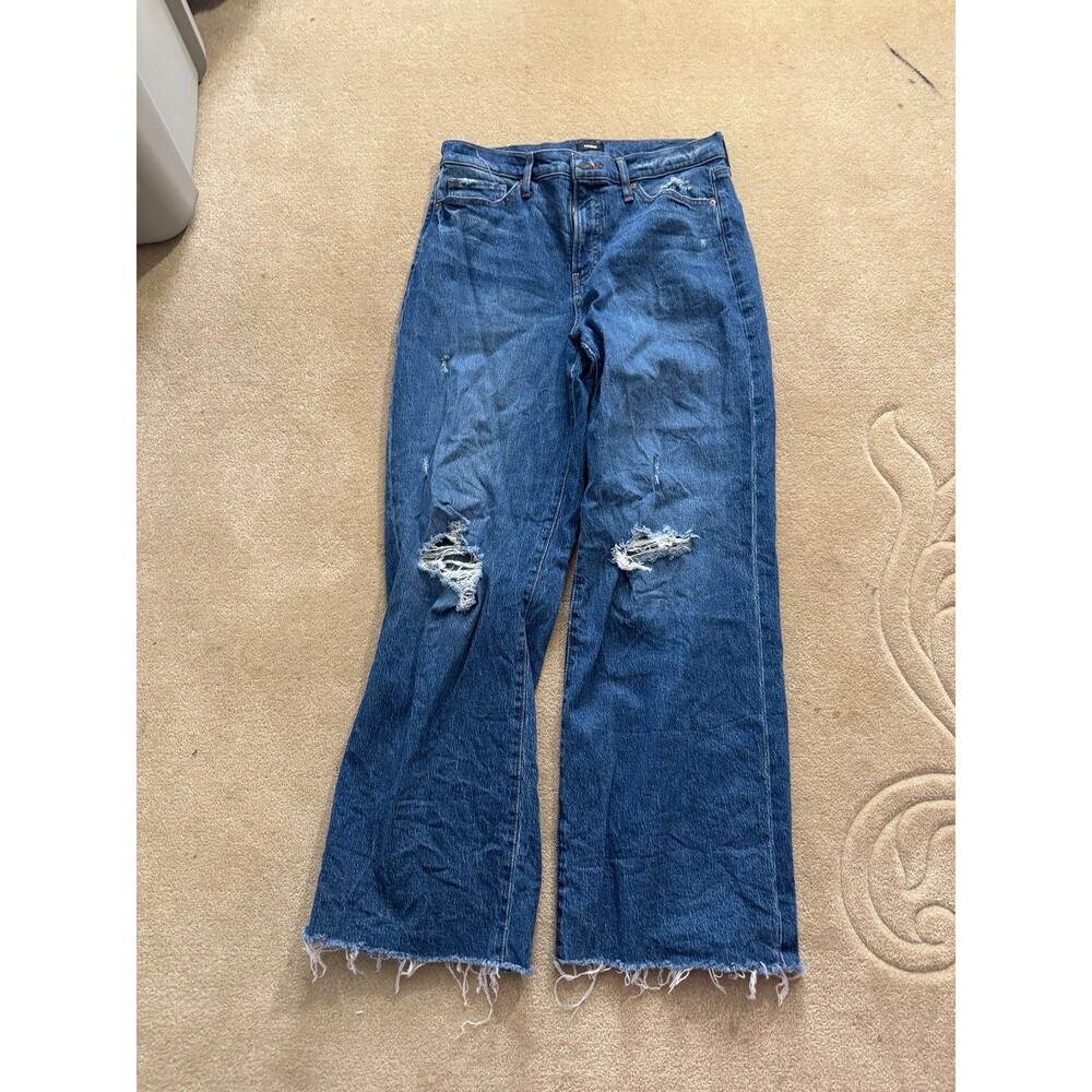 Cotton Express Blue Distressed Flare Jeans